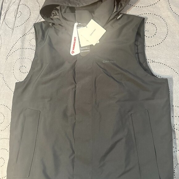 CALVIN KLEIN PACKABLE PRIMA LOFT BLACK VEST HOODIE JACKET SIZE S MEN $189.00 - Picture 1 of 11